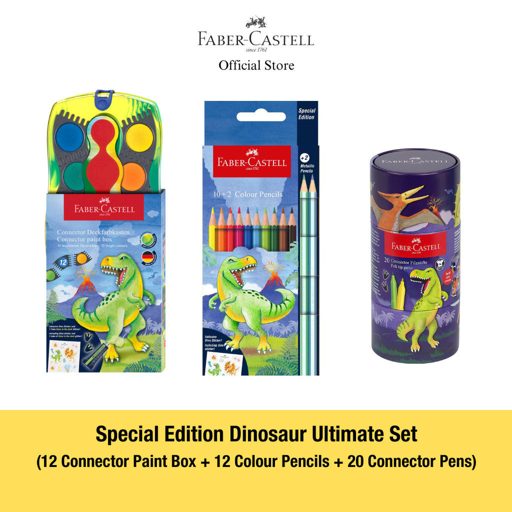 Special Edition Dinosaur Series Colour Pencils, Connector Pens Markers & Paint box