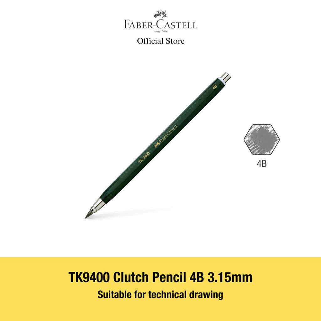 TK9400 Clutch Pencil, 2mm and 3.15mm, HB/2B/4B/5B/6B - Suitable for technical drawing