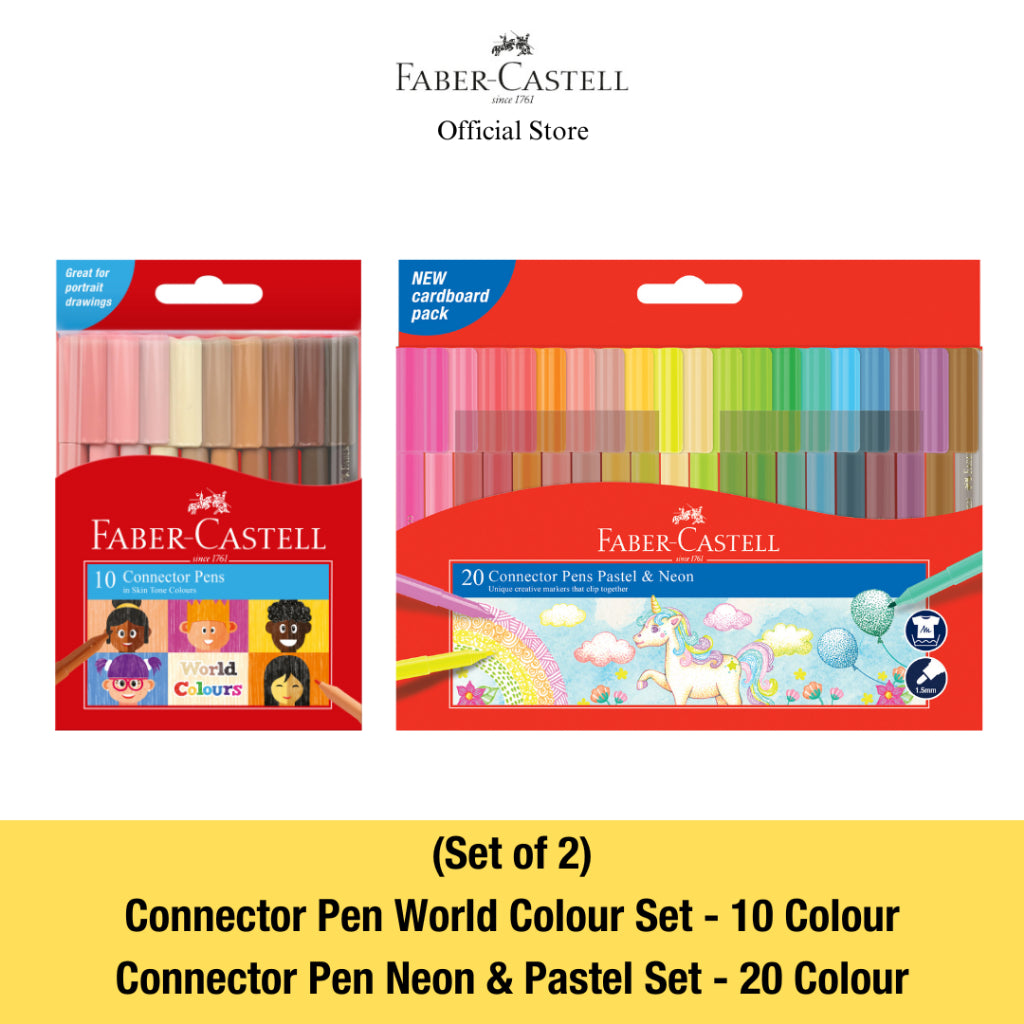 Connector Pen Set - World Colour & Neon Pastel
