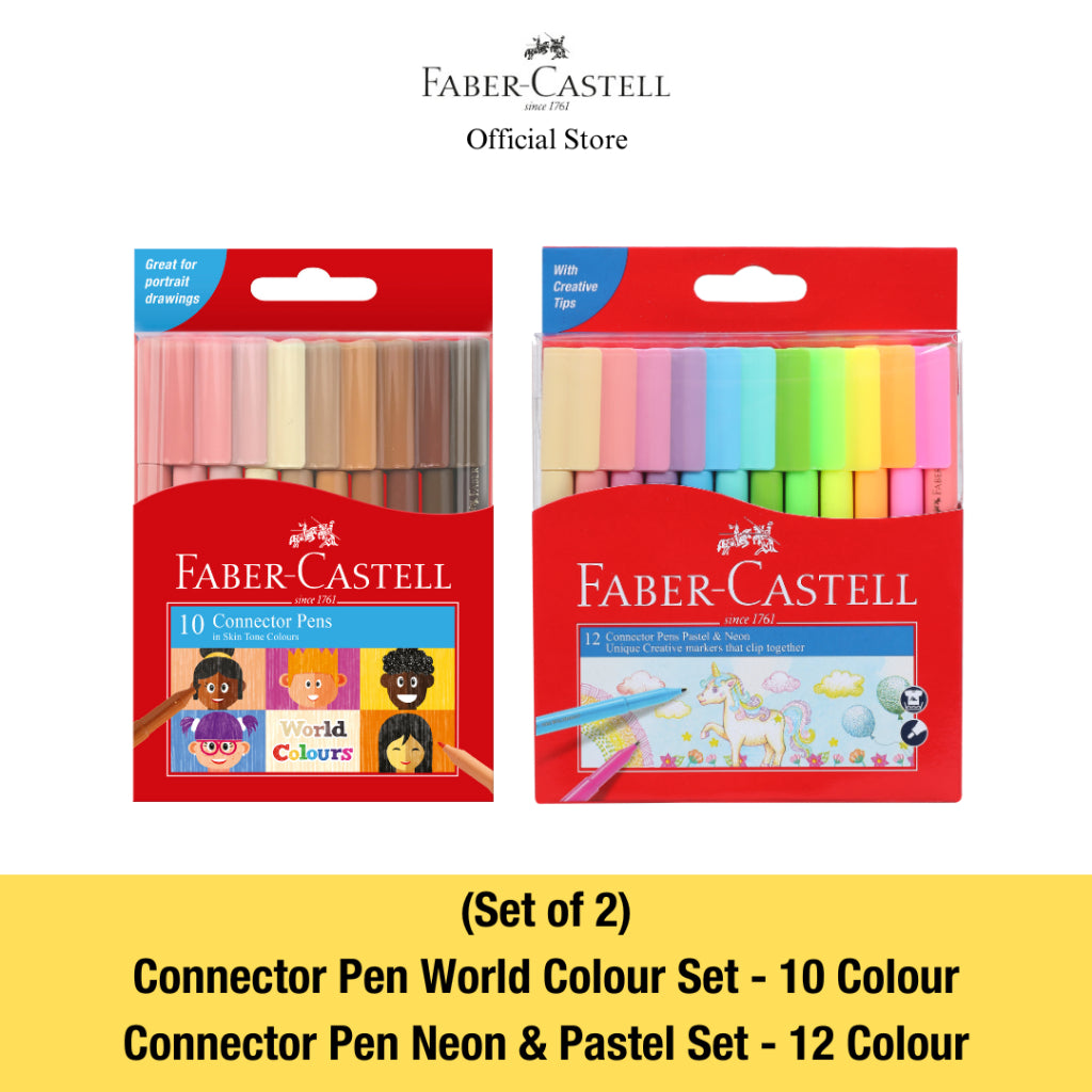 Connector Pen Set - World Colour & Neon Pastel