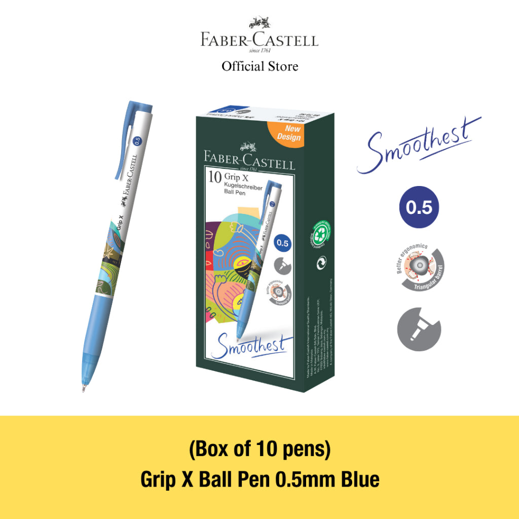 Grip X Ball Pen X5 (0.5mm) X7 (0.7mm) Box of 10 - Blue, Black, Red