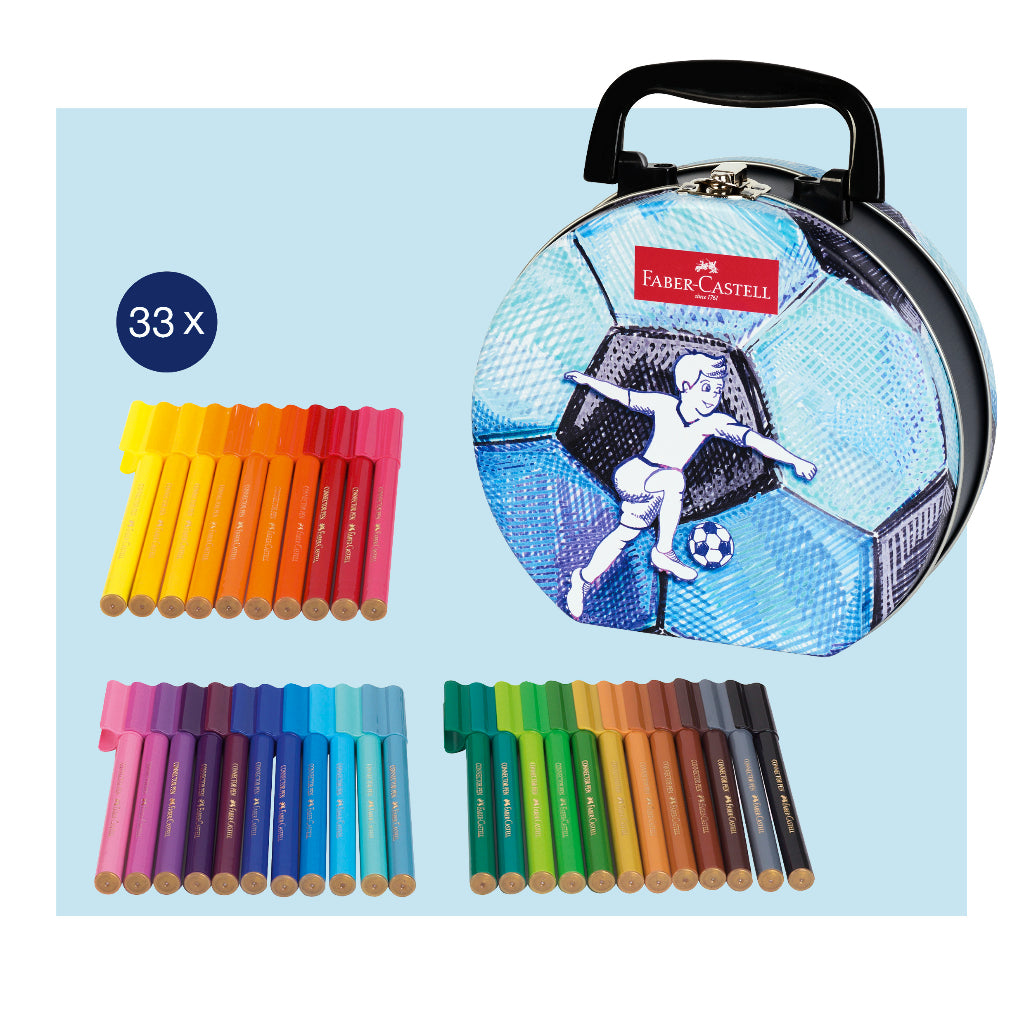 33 Connector Pen Markers in Soccer Tin