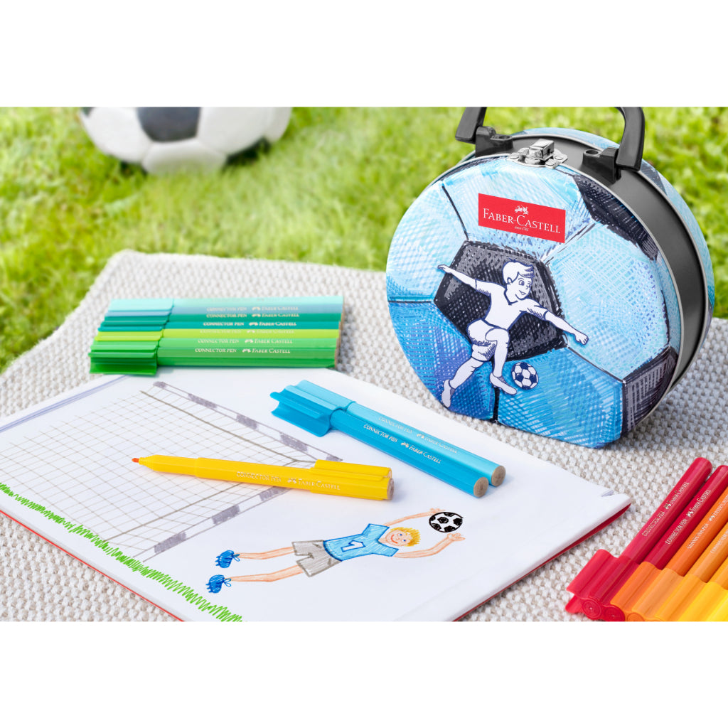 33 Connector Pen Markers in Soccer Tin
