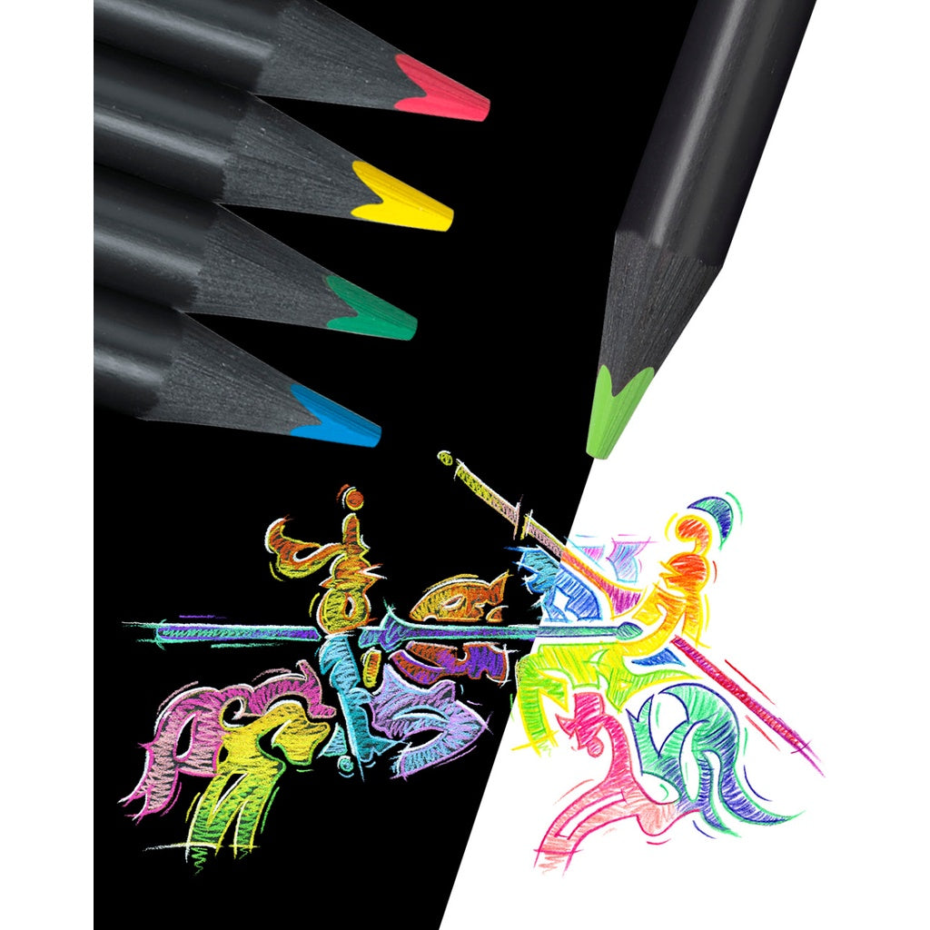 Black Edition Colour Pencils 12/24/36/50 with NEW Metallic Neon Pastel Colours