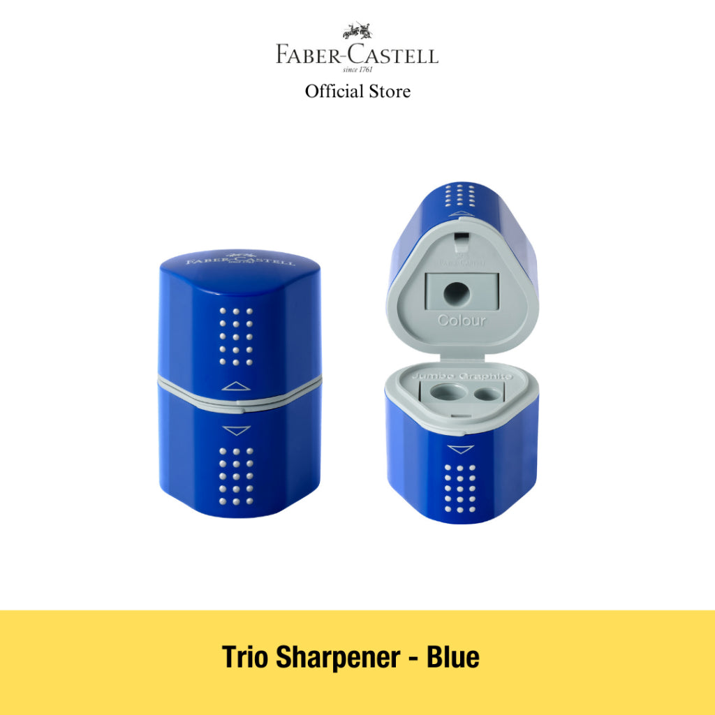 Grip 2001 Trio Sharpener Silver / Red / Blue - Suitable for normal and jumbo pencils