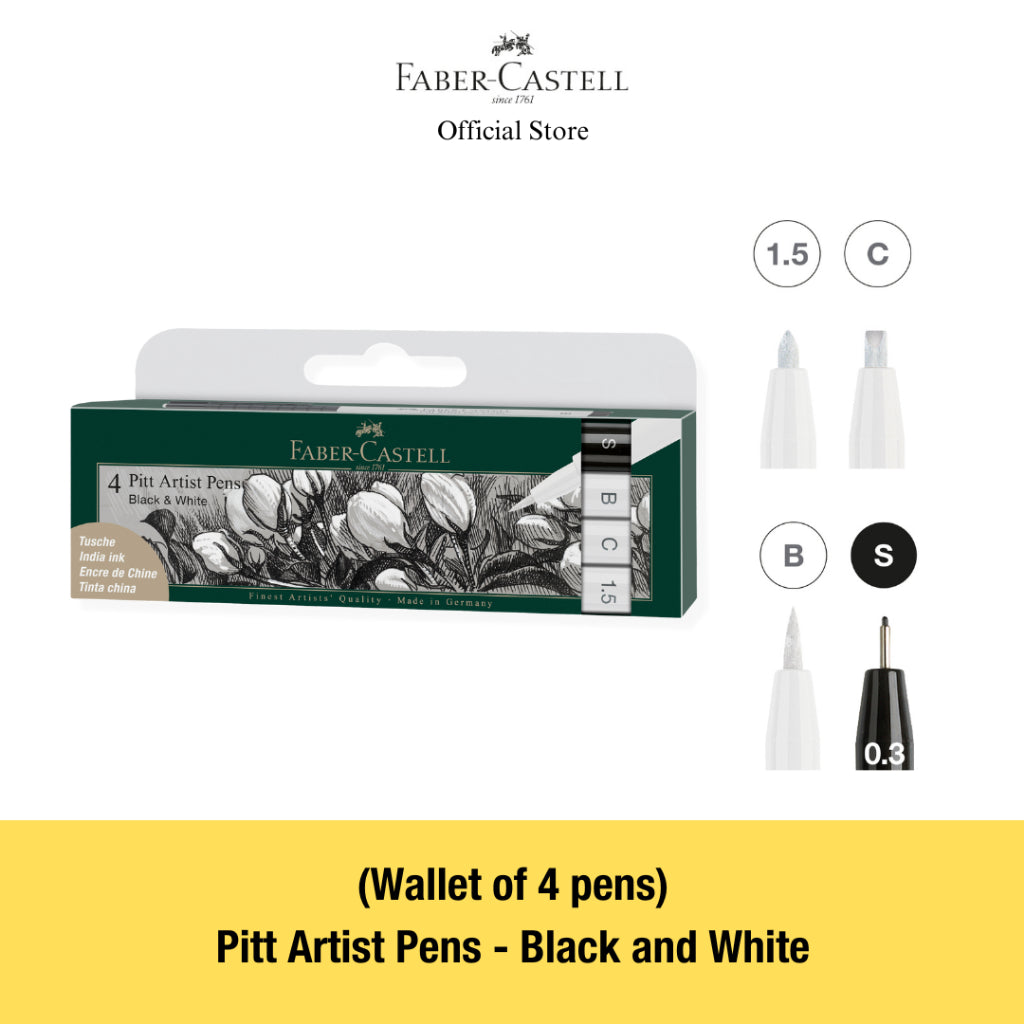 Pitt Artist Brush Pens, Assorted Colour Sets - Set of 4/6/8