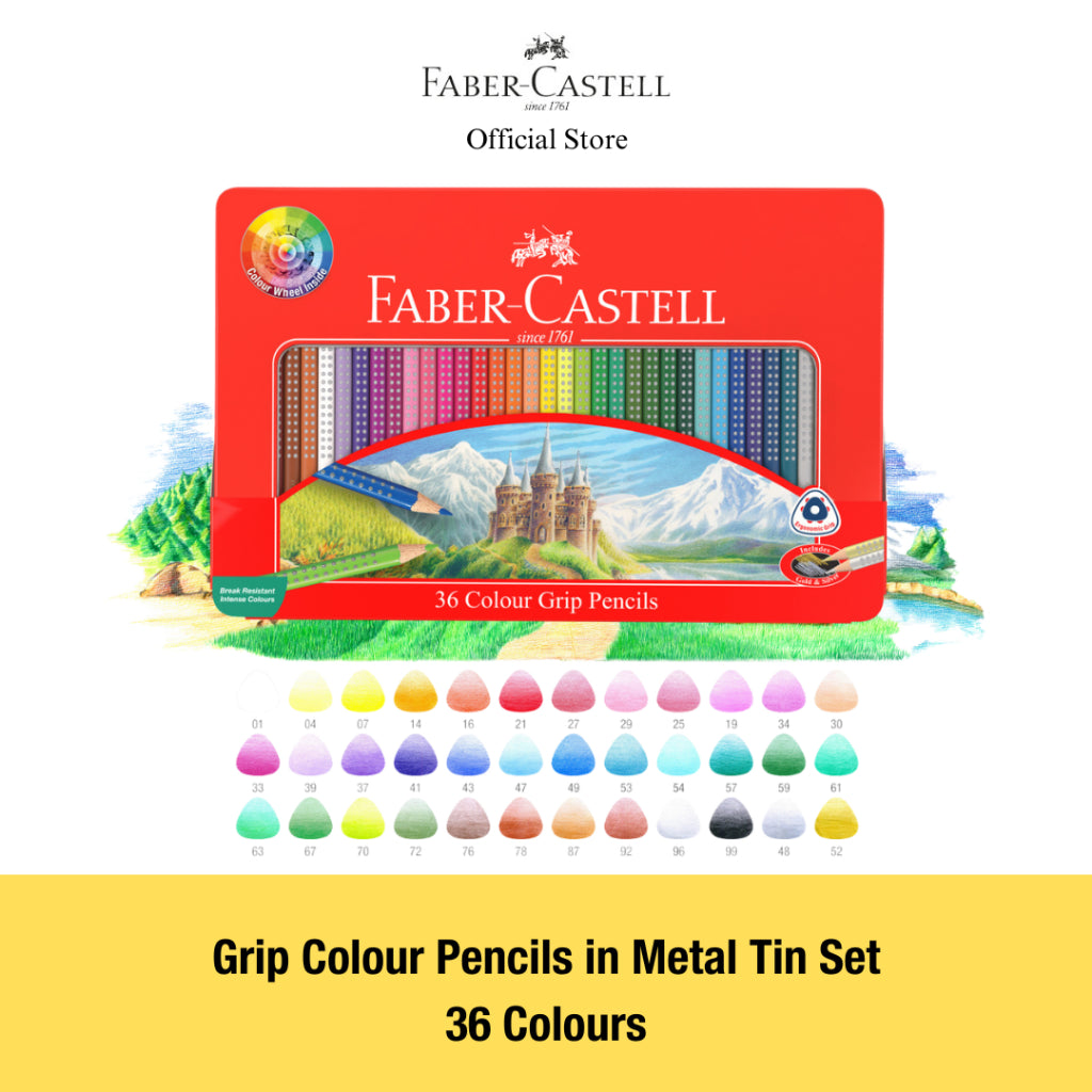 Grip Colour Pencils in Metal Tin Set, 12/24/36-pieces (FSC)