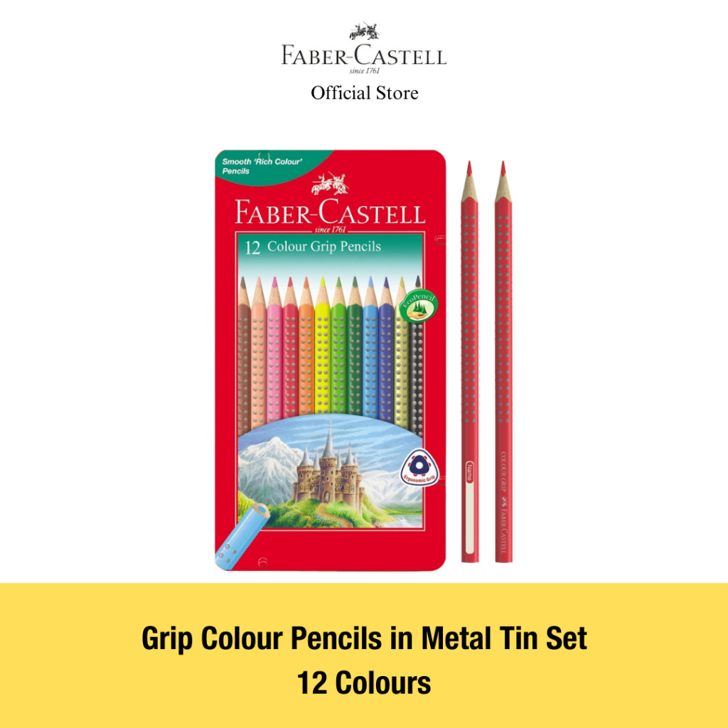 Grip Colour Pencils in Metal Tin Set, 12/24/36-pieces (FSC)