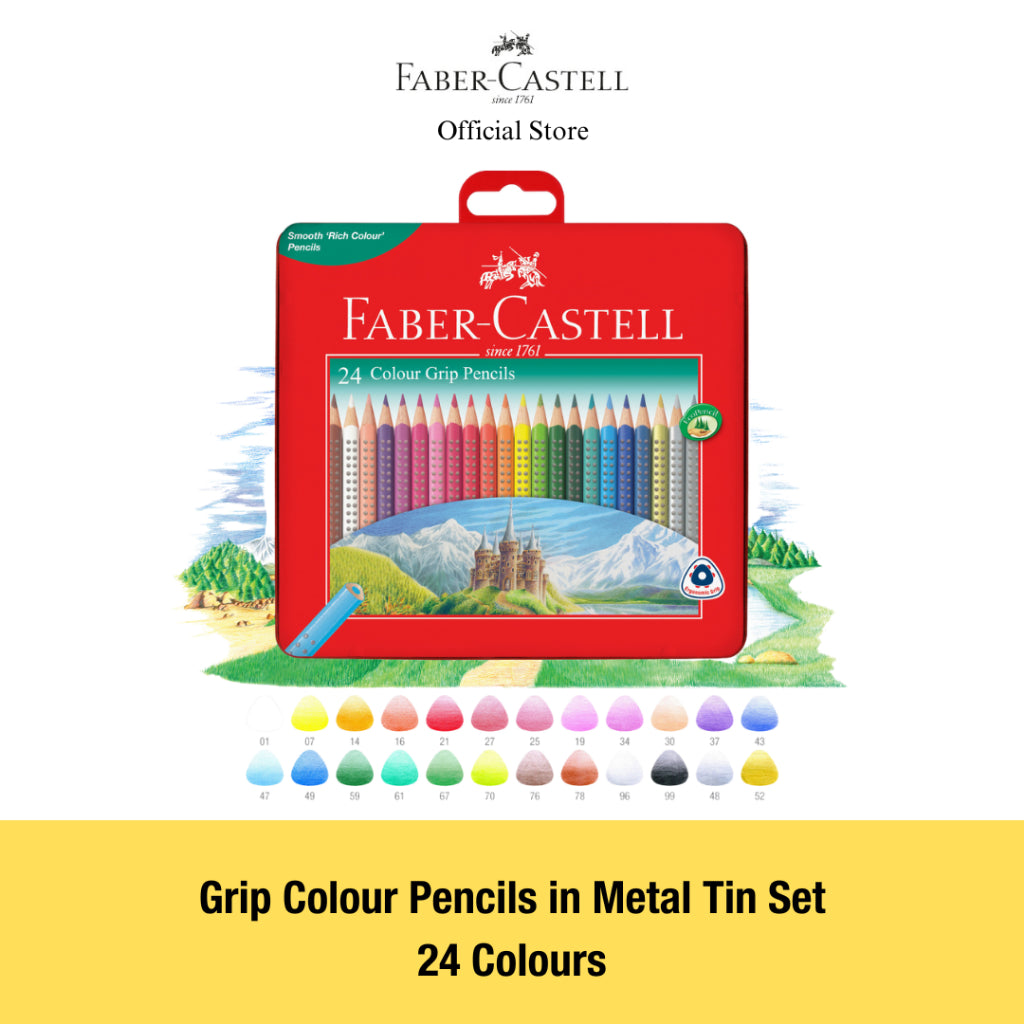 Grip Colour Pencils in Metal Tin Set, 12/24/36-pieces (FSC)