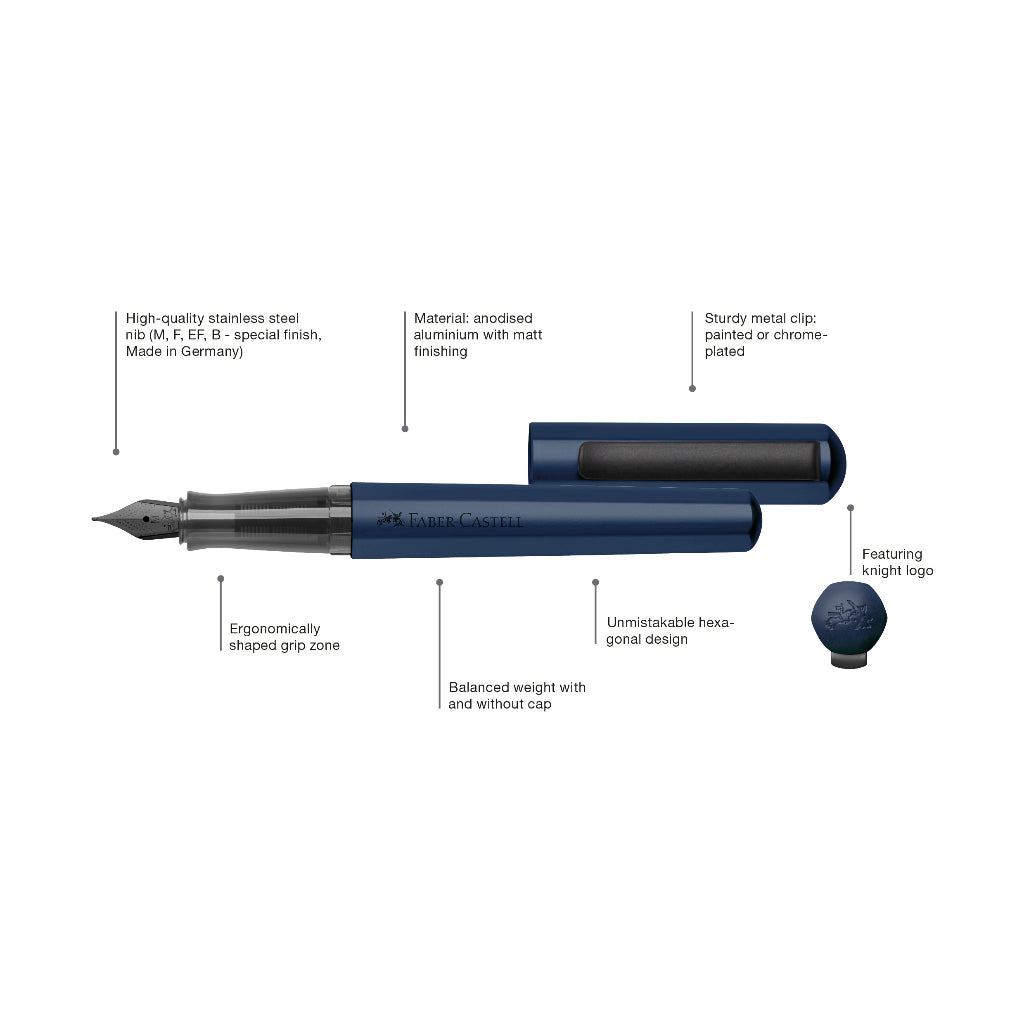 Hexo Fountain Pens, Assorted Colours/Nib size with Gift Box