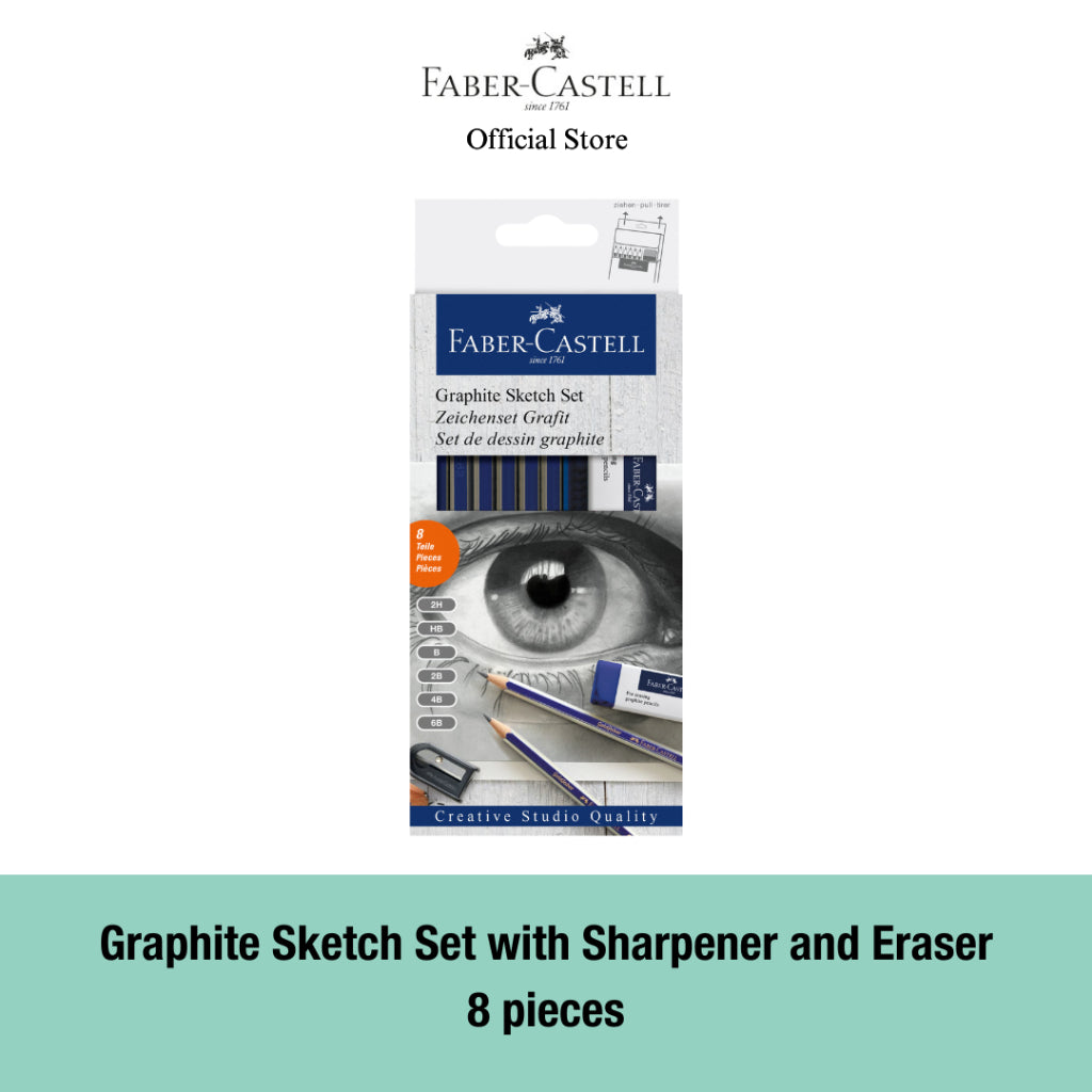 Creative Studio Graphite Sketch Set with Sharpener and Eraser, 8-pieces