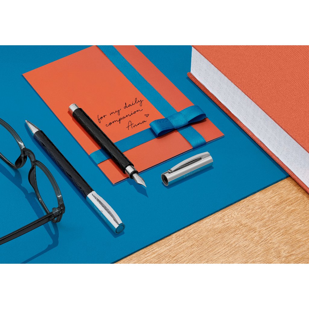 Ambition Ballpoint Pen with Gift Box, Assorted Colours-Pearwood Brown/Rhombus Black/Resin Blue/Resin Black