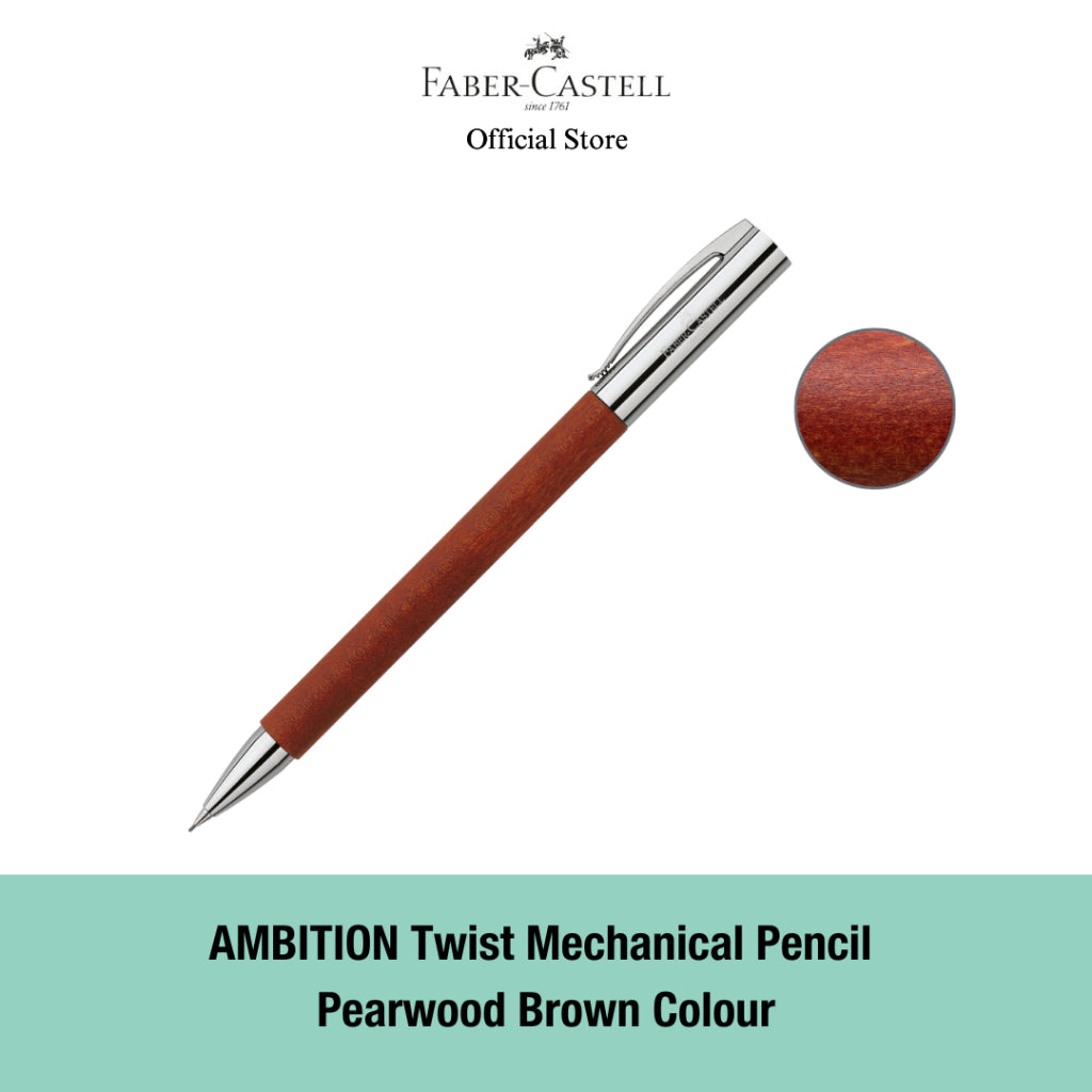 Ambition Twist Mechanical Pencil with Gift Box, Assorted Colours-Pearwood Brown/Rhombus Black/Resin Black