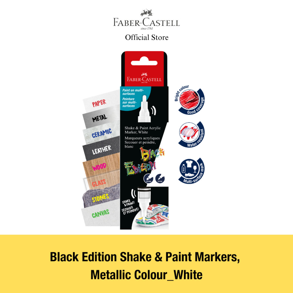 Black Edition Shake & Paint Acrylic Markers, Black / White Colours