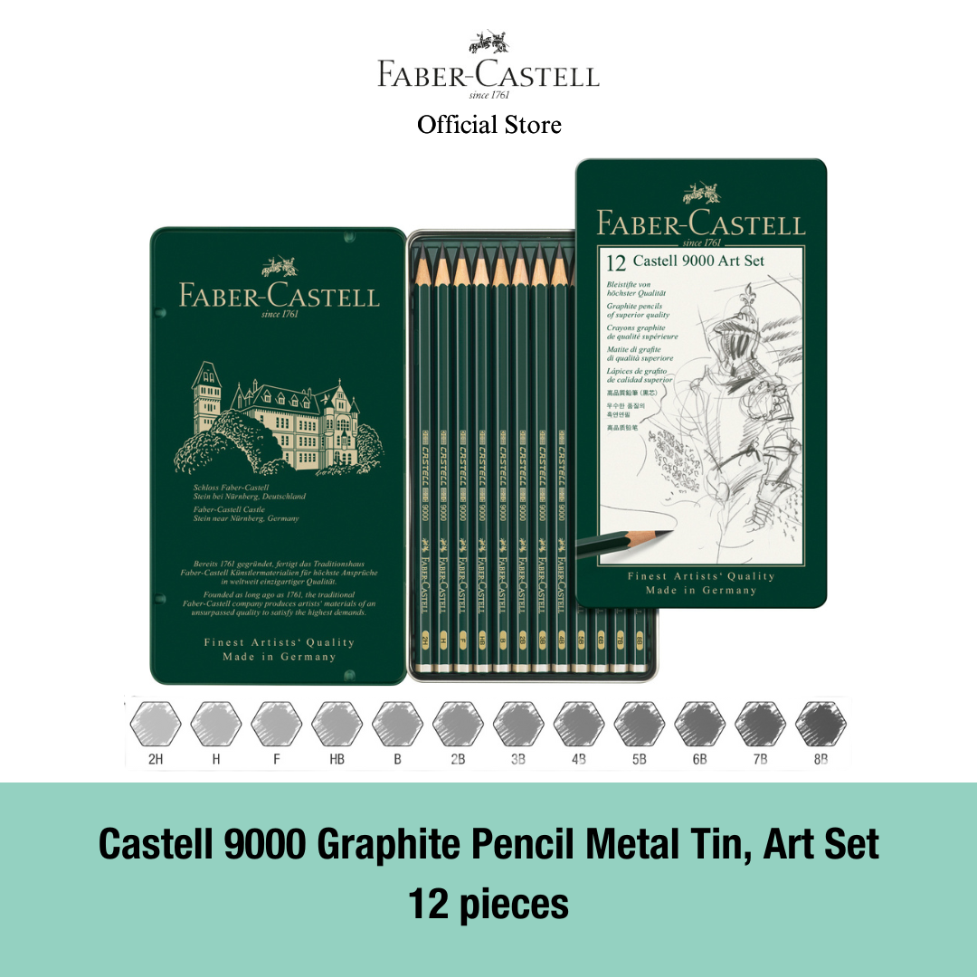 Castell 9000 Graphite Pencil Set Tin, 6/12-pieces