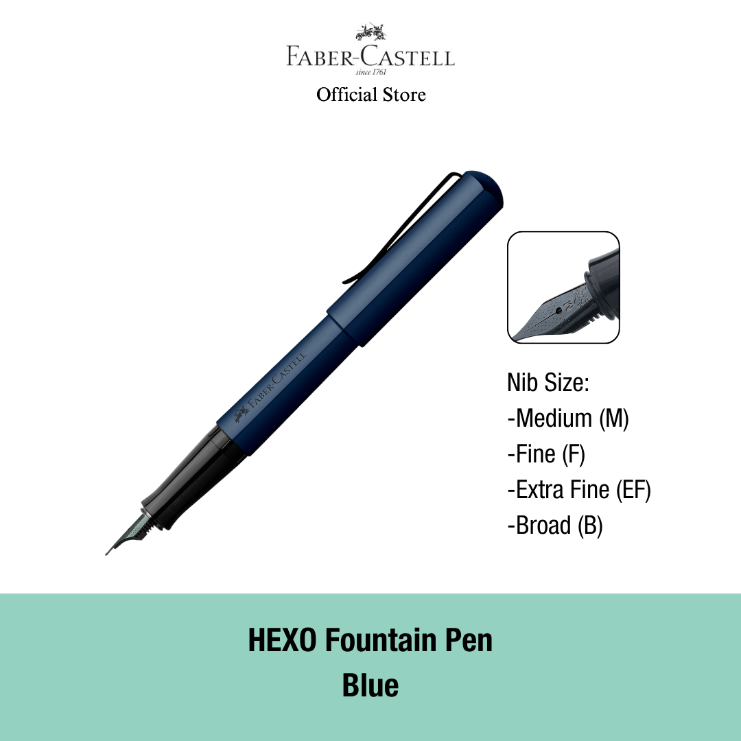 Hexo Fountain Pens, Assorted Colours/Nib size with Gift Box