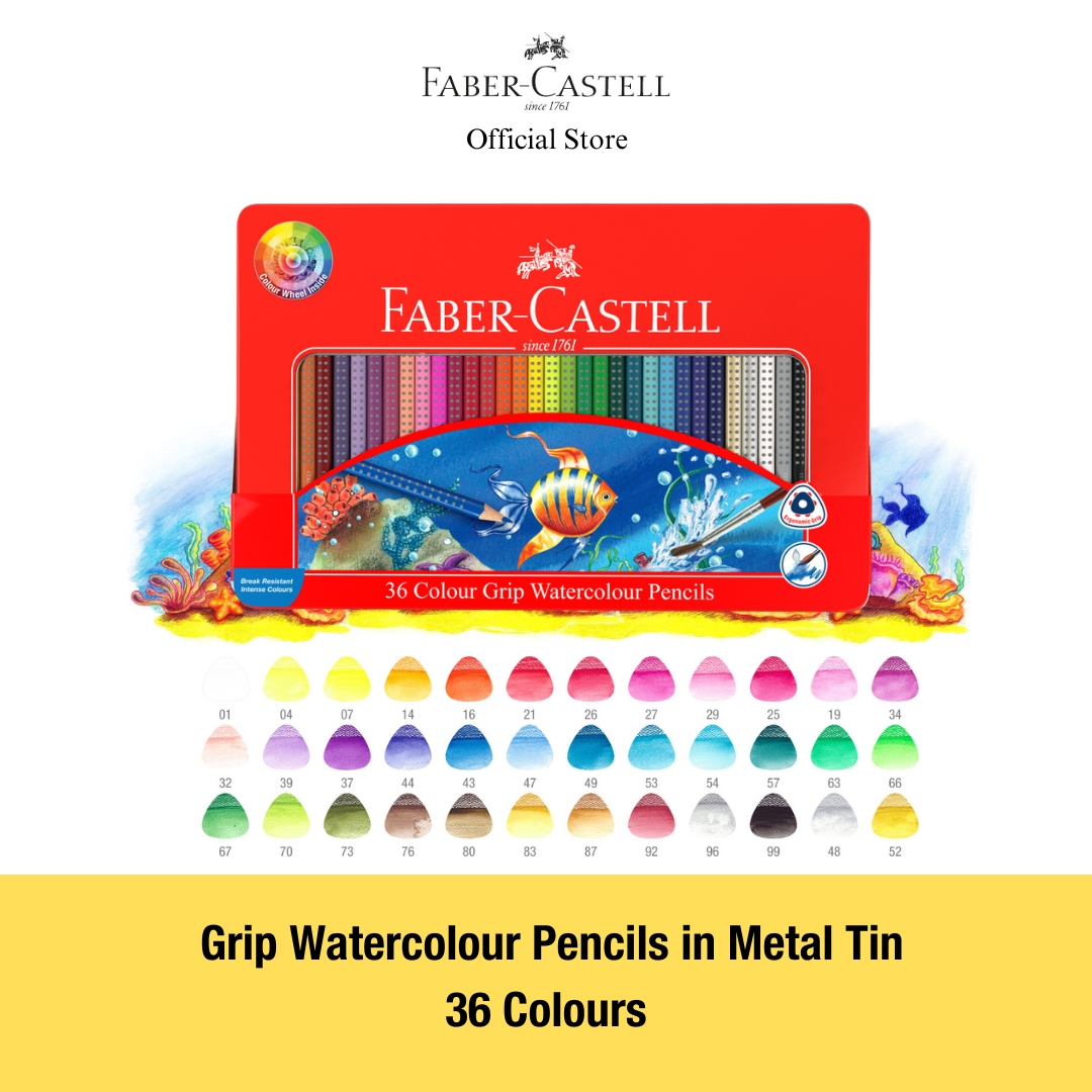 Grip Watercolour Pencils in Metal Tin, 12/24/36-pieces (FSC)