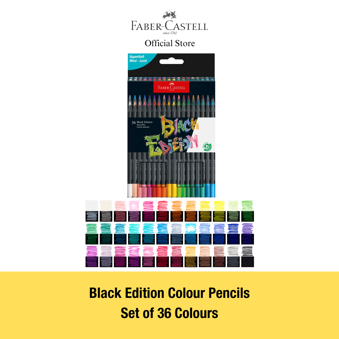 Black Edition Colour Pencils 12/24/36/50 with NEW Metallic Neon Pastel Colours