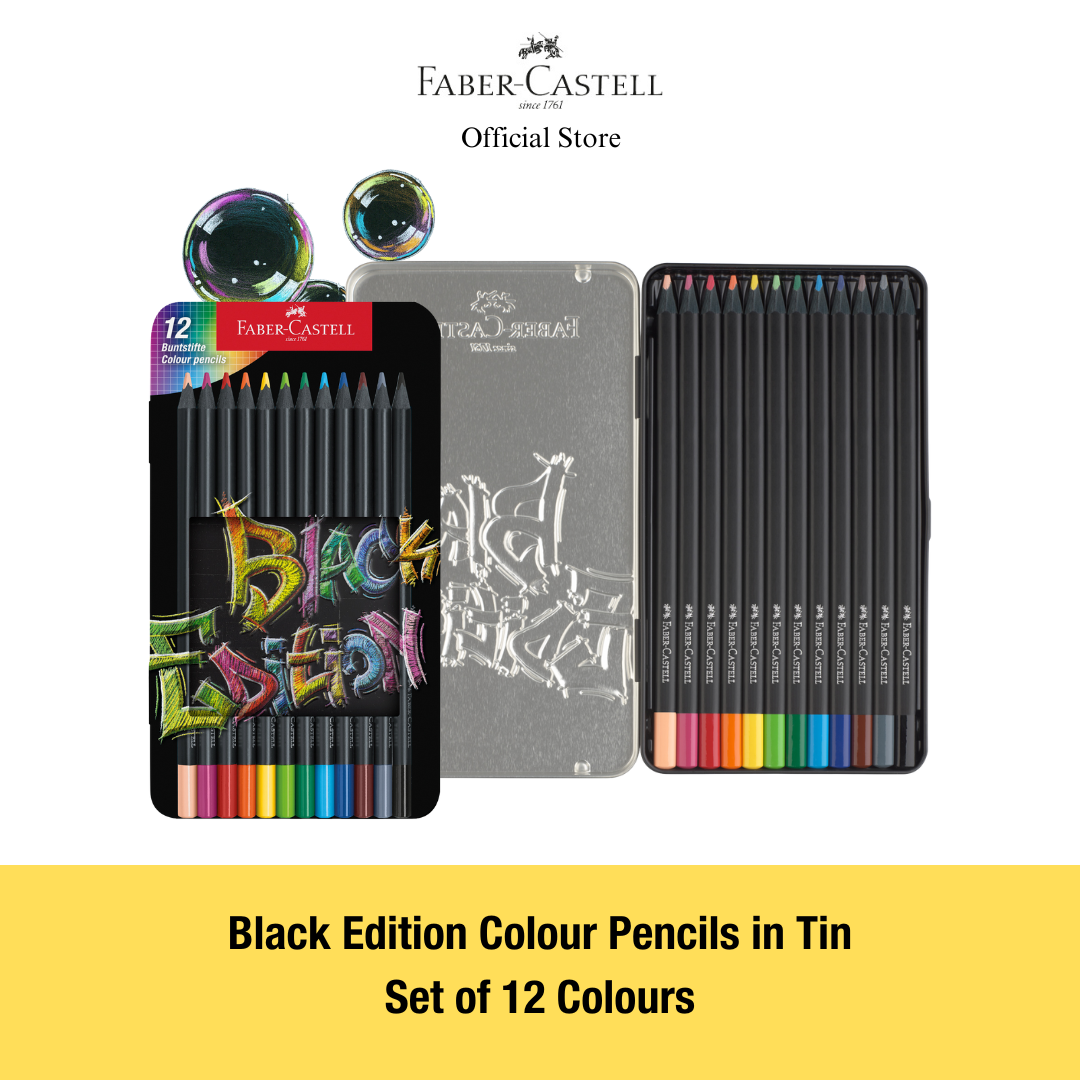 Black Edition Colour Pencils 12/24/36/50 with NEW Metallic Neon Pastel Colours