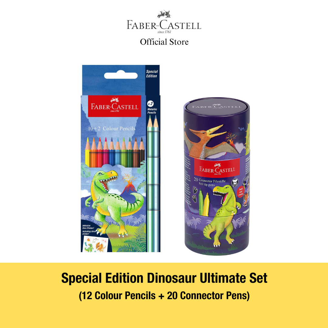 Special Edition Dinosaur Series Colour Pencils, Connector Pens Markers & Paint box