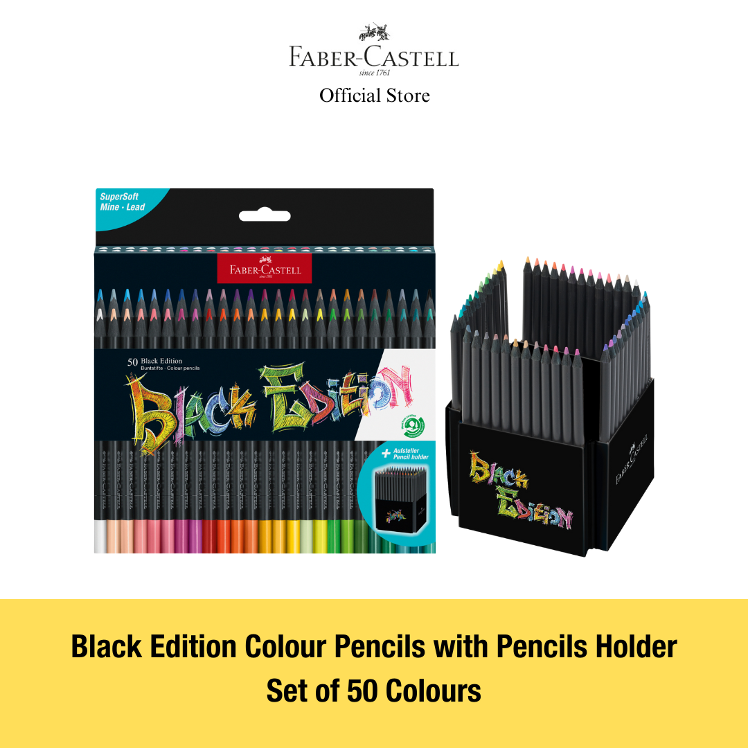 Black Edition Colour Pencils 12/24/36/50 with NEW Metallic Neon Pastel Colours