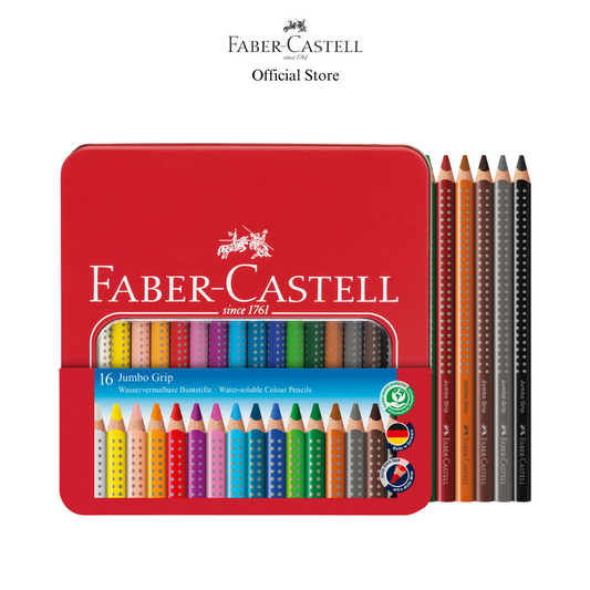 Jumbo Grip Colour Pencils in Metal Tin, 16-pieces