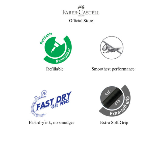 Faber-Castell Fast Gel Z Pen - Smooth Writing 0.5 & 0.7 mm