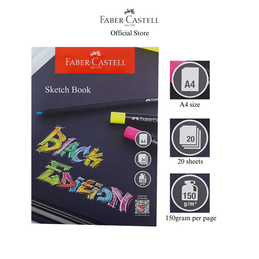 Faber-Castell Black Paper Sketch Book, A4 20sheets