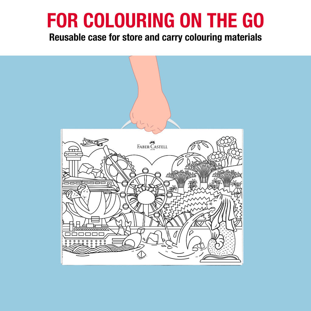(NEW) Faber-Castell Colour Your Own Box Set - Complete Colouring Set with Singapore Design