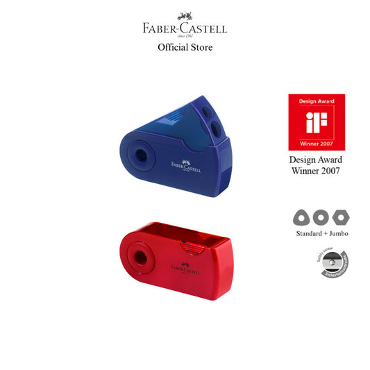 Dual Hole Sleeve Sharpener - Perfect sharpener for standard and jumbo pencils in sleek design
