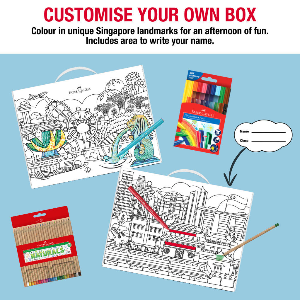 (NEW) Faber-Castell Colour Your Own Box Set - Complete Colouring Set with Singapore Design
