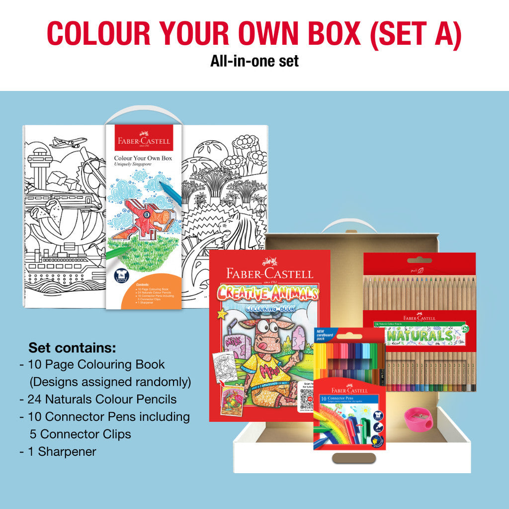(NEW) Faber-Castell Colour Your Own Box Set - Complete Colouring Set with Singapore Design