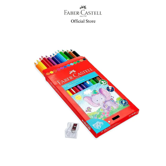 Faber-Castell Jumbo Colour Pencils with Sharpener, 12-pieces