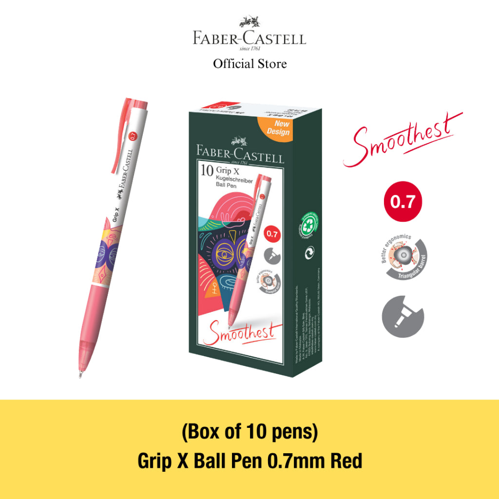 Grip X Ball Pen X5 (0.5mm) X7 (0.7mm) Box of 10 - Blue, Black, Red