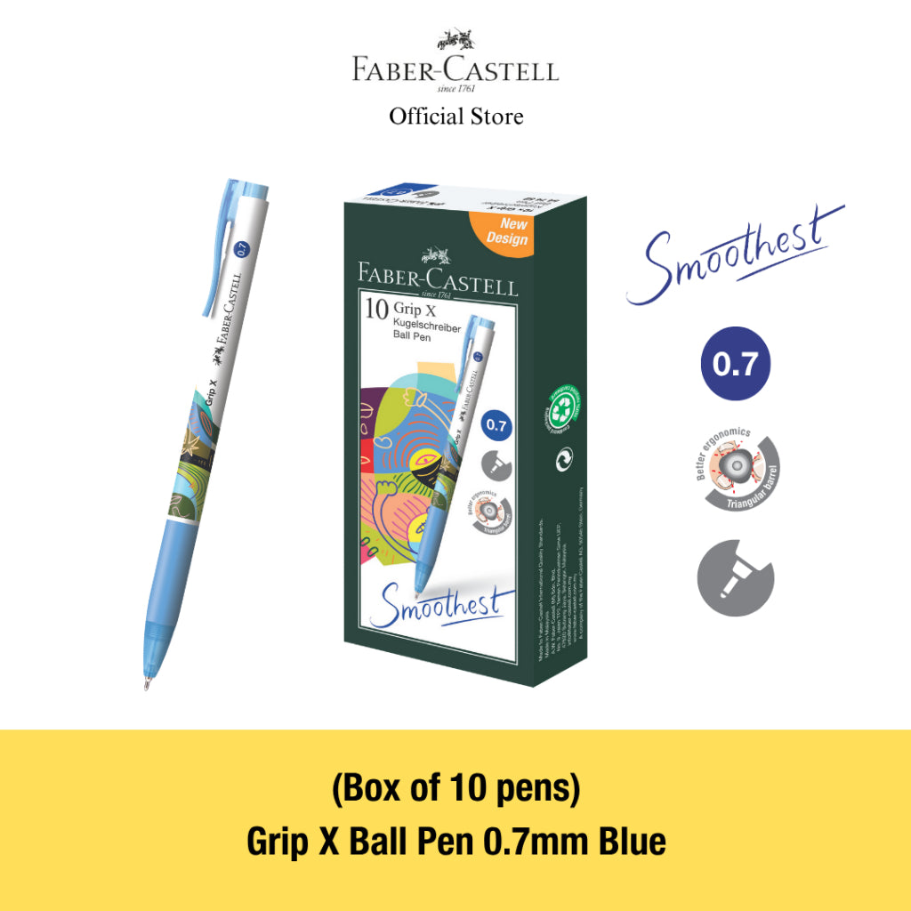 Grip X Ball Pen X5 (0.5mm) X7 (0.7mm) Box of 10 - Blue, Black, Red