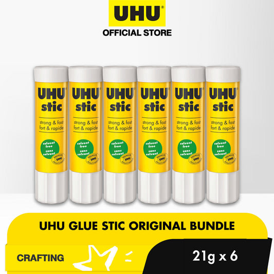UHU Stic Glue Stick (Assorted Designs Bundle), 21g x 6pcs