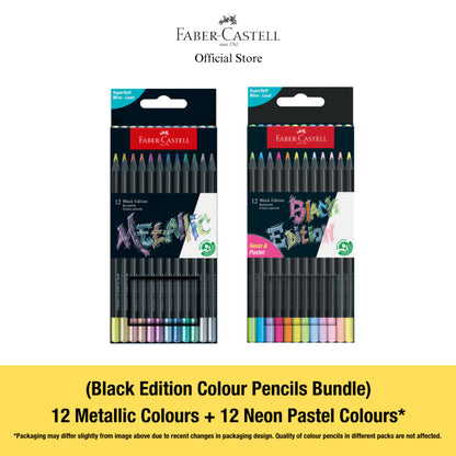 Black Edition Colour Pencils 12/24/36/50 with NEW Metallic Neon Pastel Colours