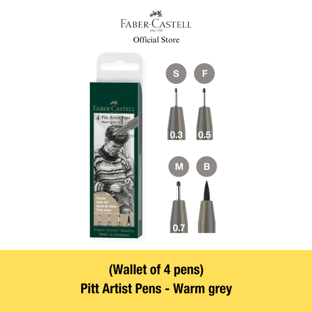 Pitt Artist Brush Pens, Assorted Colour Sets - Set of 4/6/8