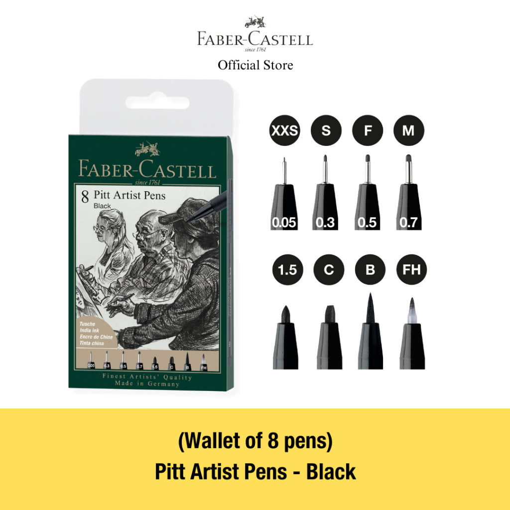 Pitt Artist Brush Pens, Assorted Colour Sets - Set of 4/6/8