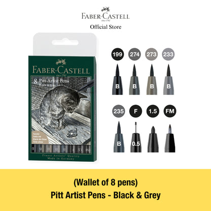 Pitt Artist Brush Pens, Assorted Colour Sets - Set of 4/6/8