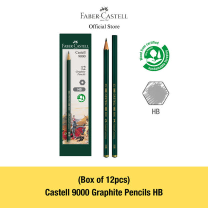 Faber-Castell - Castell 9000 Graphite Pencils Box of 12pcs