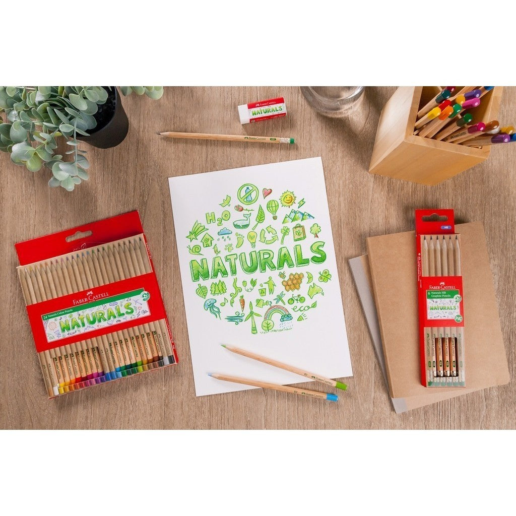 Naturals Stationery Set (Colour Pencils,Pencil,Eraser,Glue)