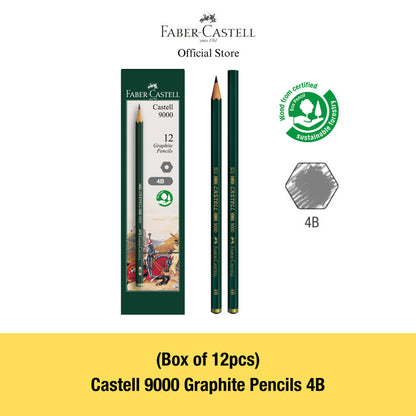Faber-Castell - Castell 9000 Graphite Pencils Box of 12pcs