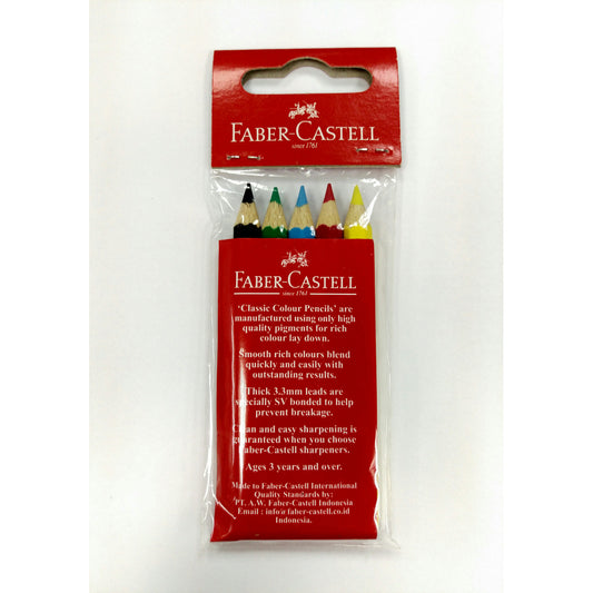 Faber-Castell Classic Short Colour Pencils in Polybags, Set of 20