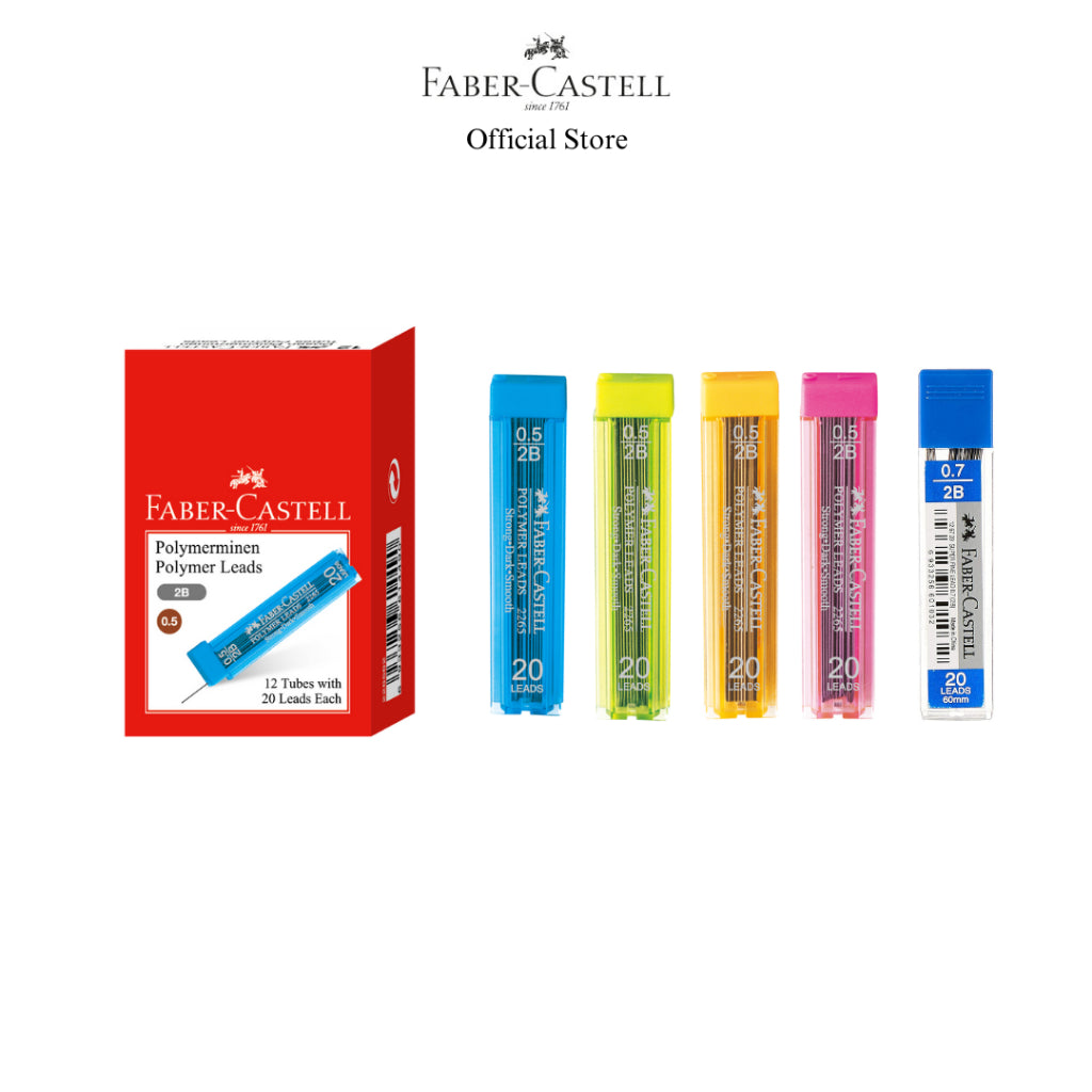 2B Super Fine Lead Tubes, 0.5/0.7mm, Box of 12 tubes