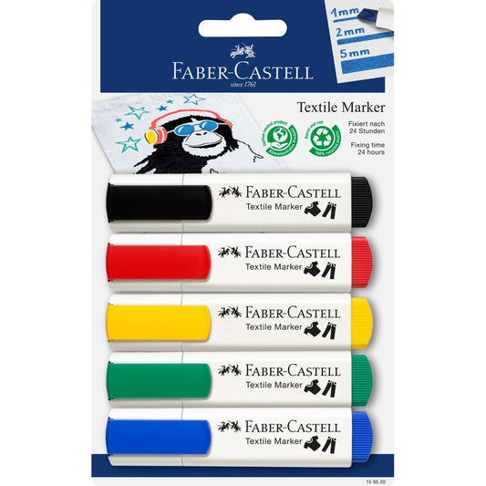 Textile / Fabric Markers - Basic Pastel and Neon Colours