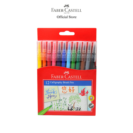 Faber-Castell Calligraphy Brush Pen Set, 12-pieces