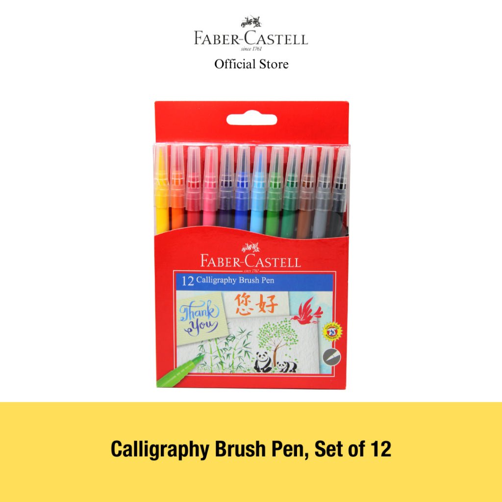 Faber-Castell Calligraphy Brush Pen Set, 12-pieces