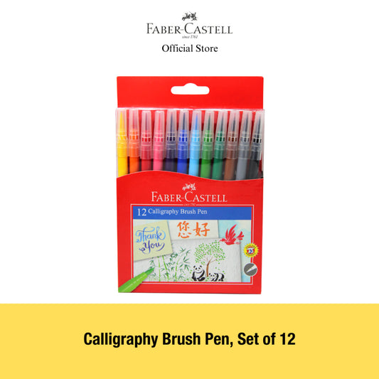 Faber-Castell Calligraphy Brush Pen Set, 12-pieces