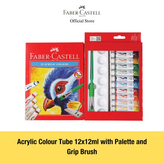 Faber-Castell Acrylic Colour Tubes, 12-pieces